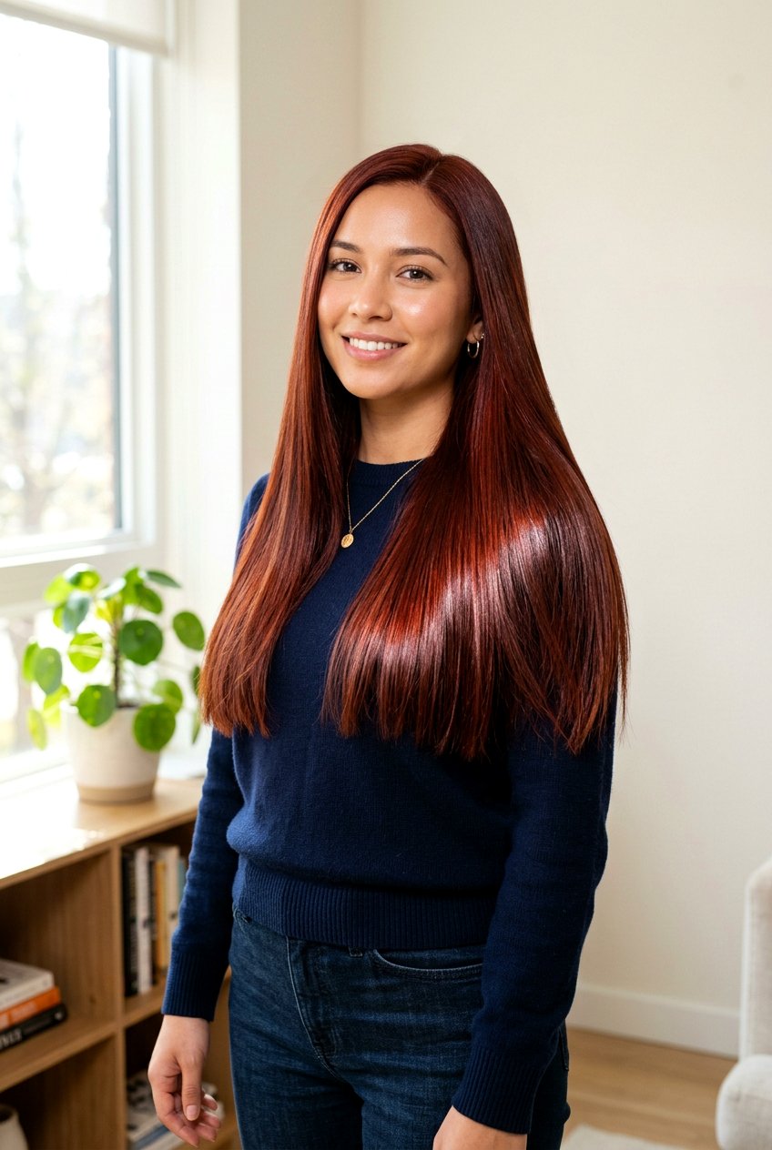 Mahogany Red Brown Glossy Finish - 20 mahogany red brown hair - 20 mahogany red brown hair