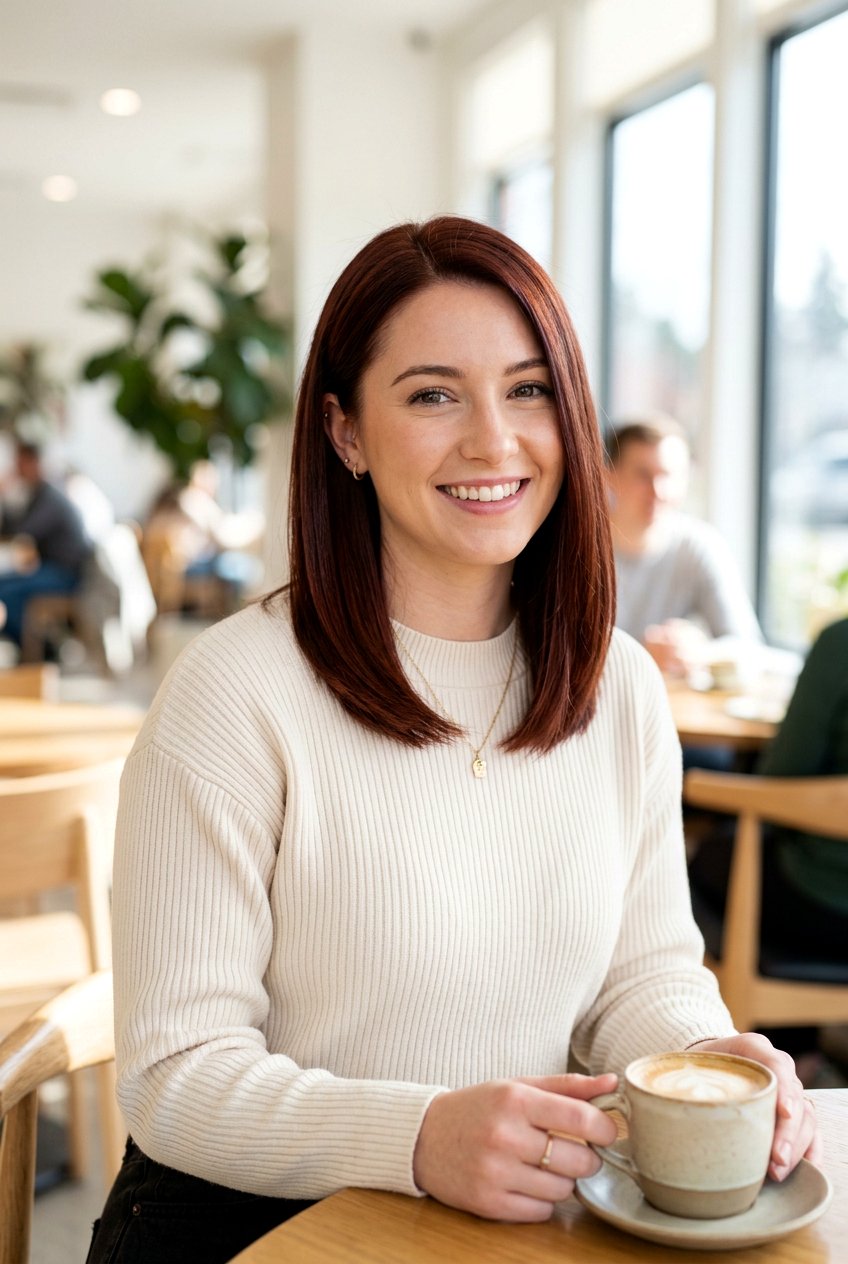 Mahogany Red Brown Lob - 20 mahogany red brown hair - 20 mahogany red brown hair