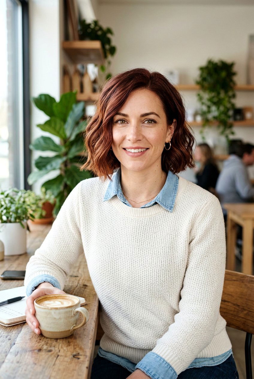 Mahogany Red Brown Wavy Bob - 20 mahogany red brown hair - 20 mahogany red brown hair