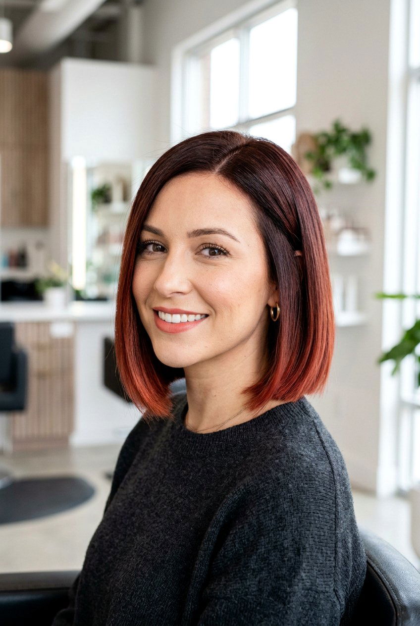 Mahogany red ombre bob - 20 red ombre hair color - 20 red ombre hair color