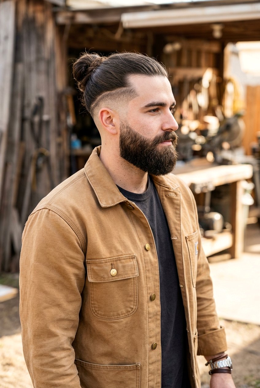 Man Bun Fade With Beard - 20 man bun with fade haircut - 20 man bun with fade haircut