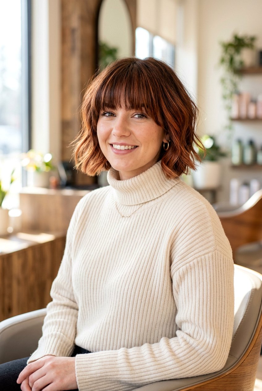 Maple Brown Balayage French Bob - 20 brunette bob balayage ideas - 20 brunette bob balayage ideas