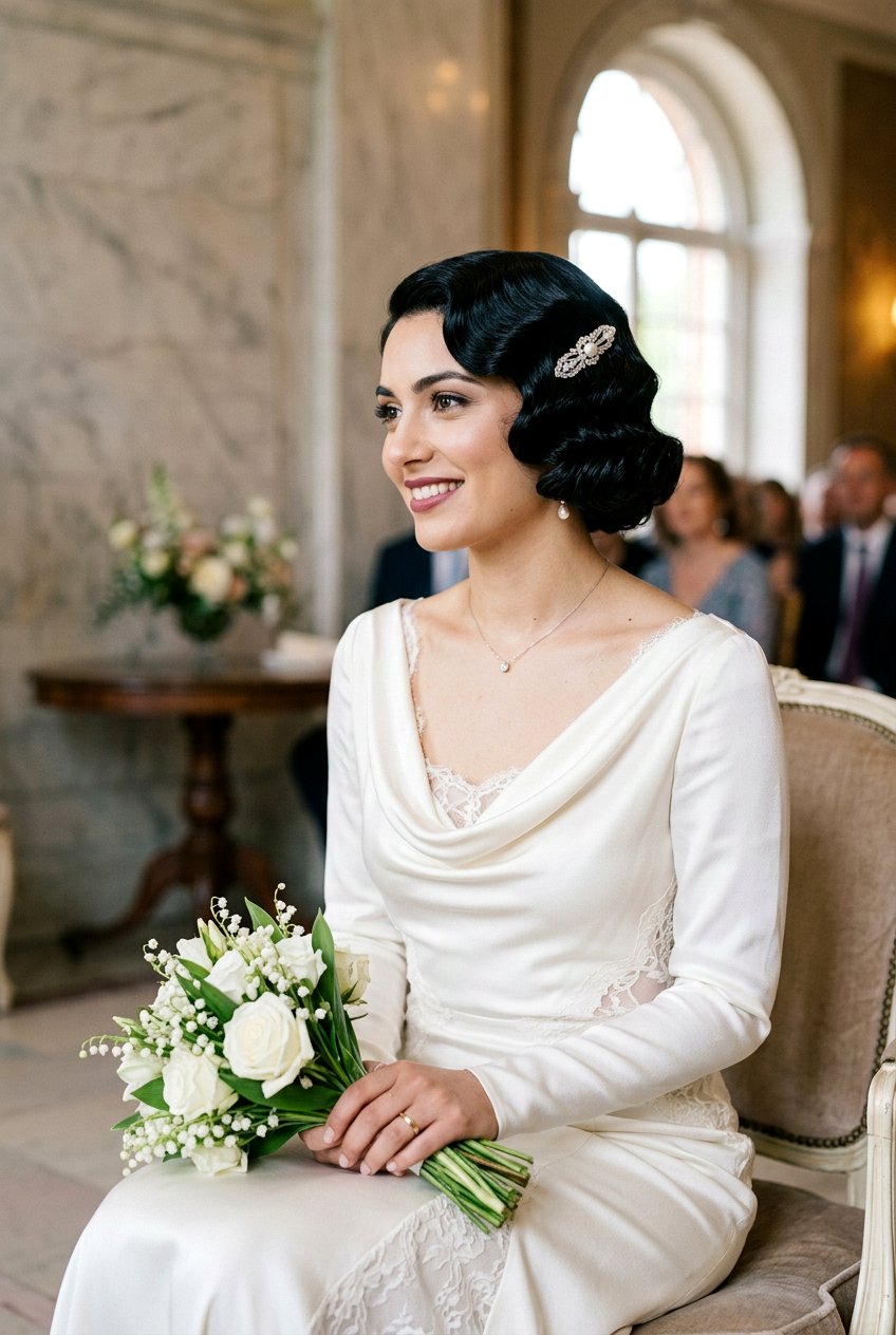 Marcel Waves - 20 bridal hairstyle with vintage waves - 20 bridal hairstyle with vintage waves