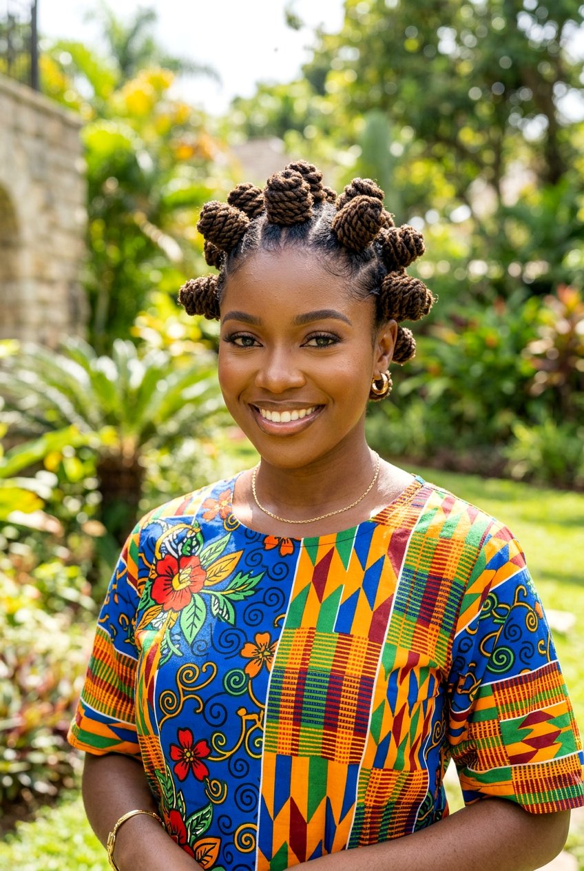 Marley Twist Bantu Knots - 20 marley twists updo hairstyles - 20 marley twists updo hairstyles