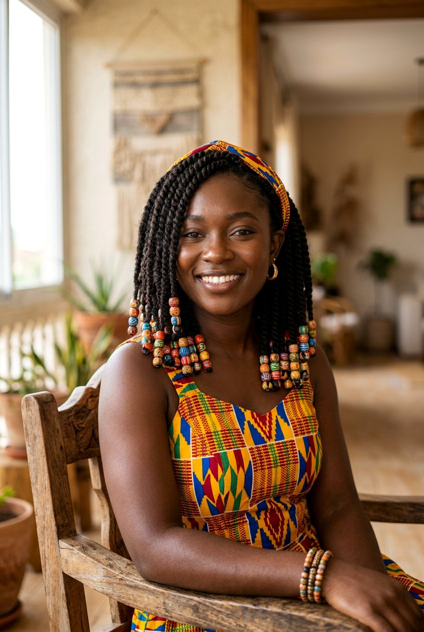 Marley Twist Bob With Beads - 20 marley twists bob for women - 20 marley twists bob for women