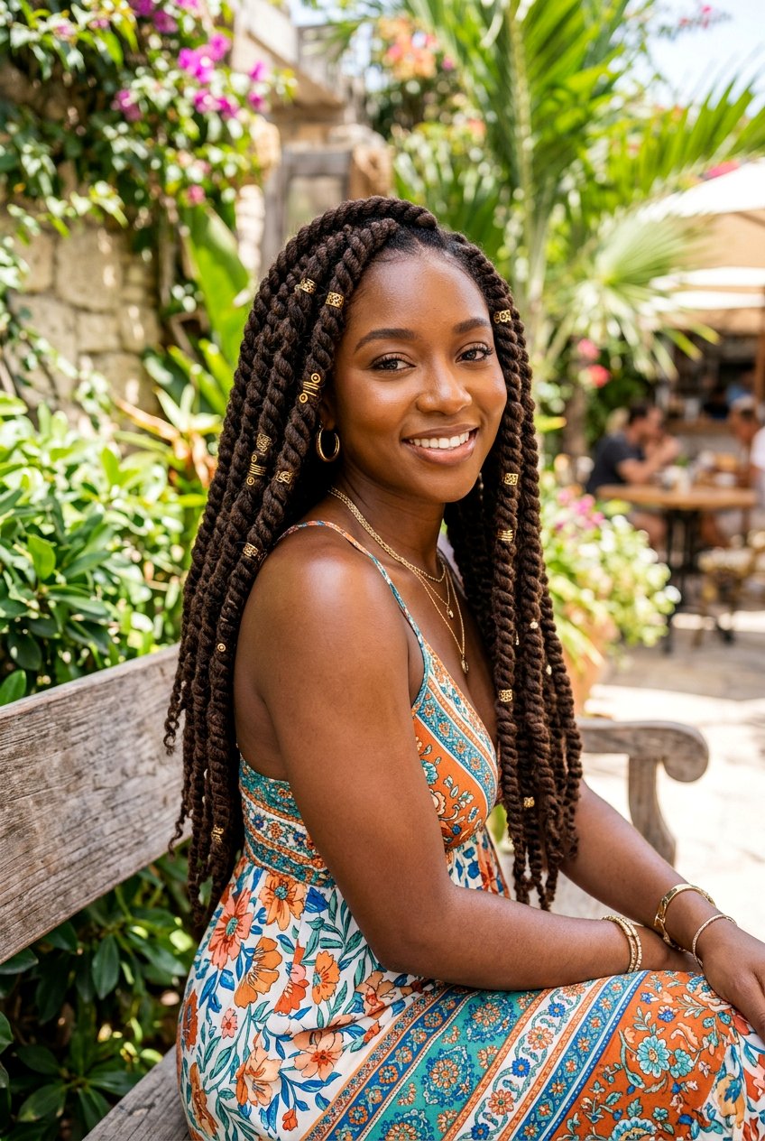 Marley Twist Hairstyle - 20 summer twist hairstyles for natural hair - 20 summer twist hairstyles for natural hair