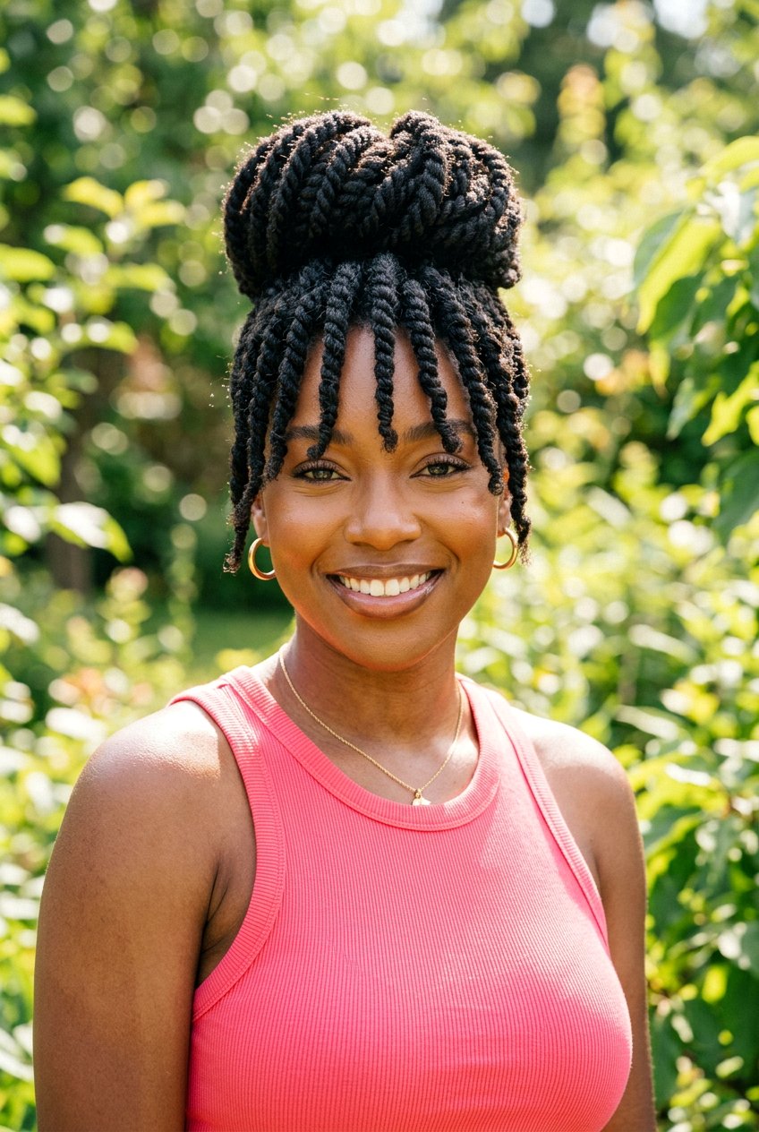 Marley Twist Pineapple Updo - 20 marley twists updo hairstyles - 20 marley twists updo hairstyles