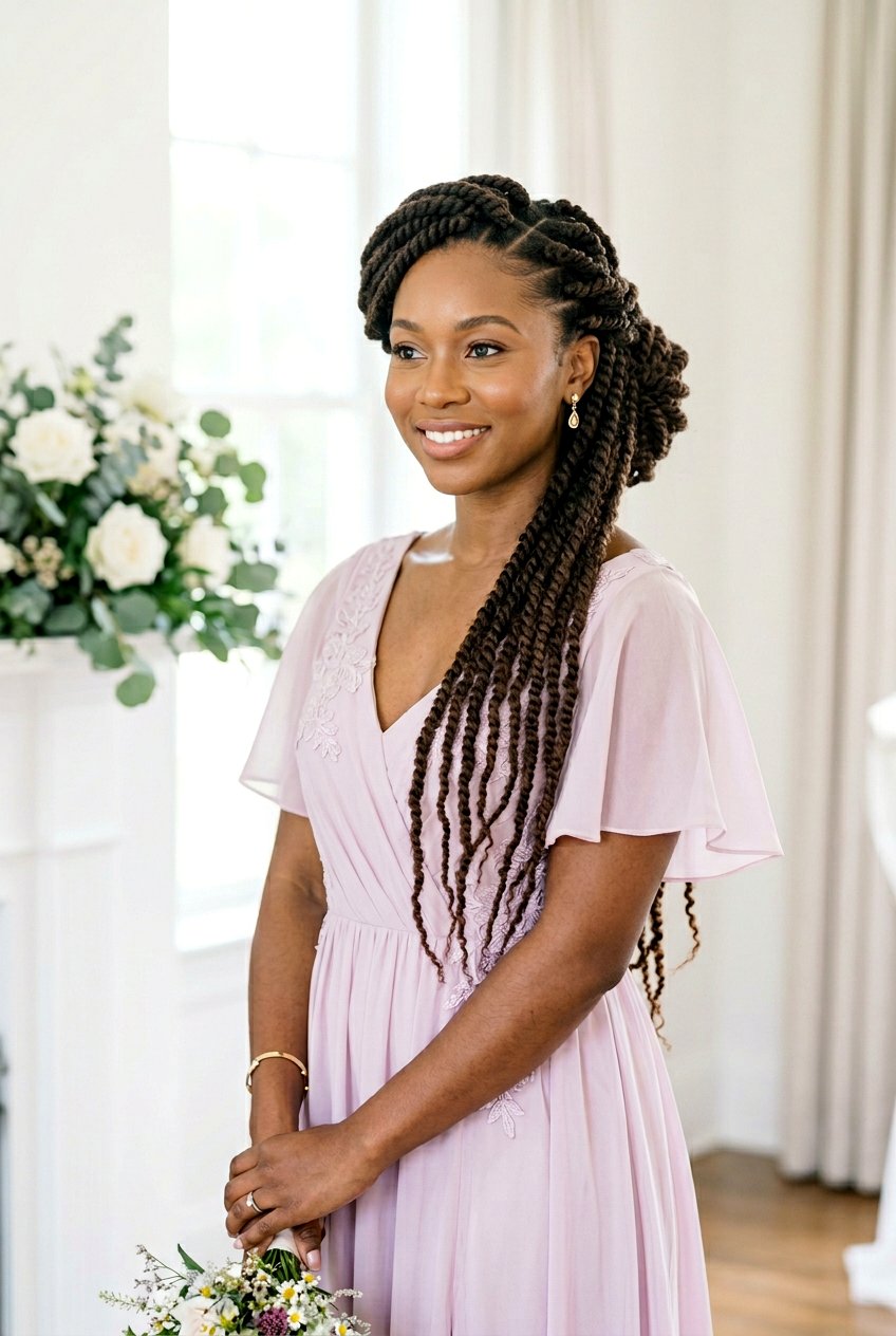 Marley Twist Waterfall Updo - 20 marley twists updo hairstyles - 20 marley twists updo hairstyles