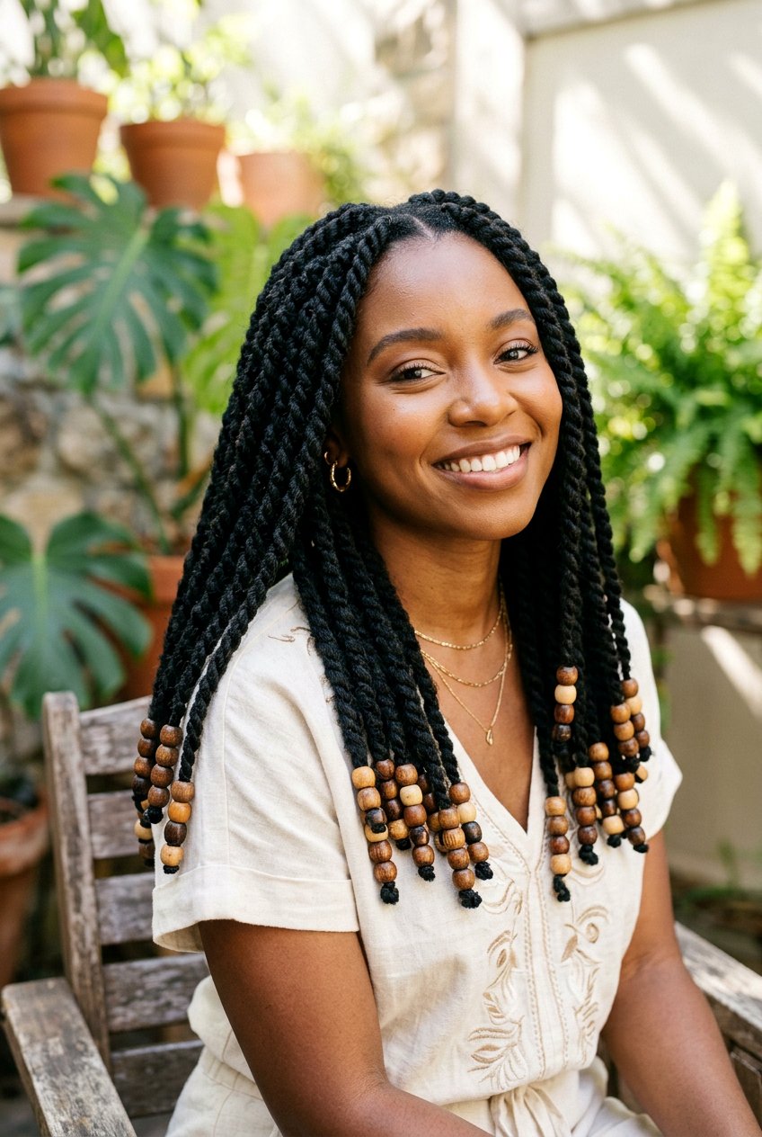 Marley twists with beads - 20 marley twists hairstyles - 20 marley twists hairstyles