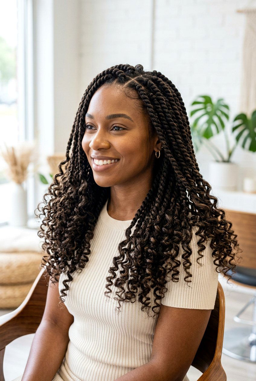 Marley twists with curly ends - 20 marley twists hairstyles - 20 marley twists hairstyles