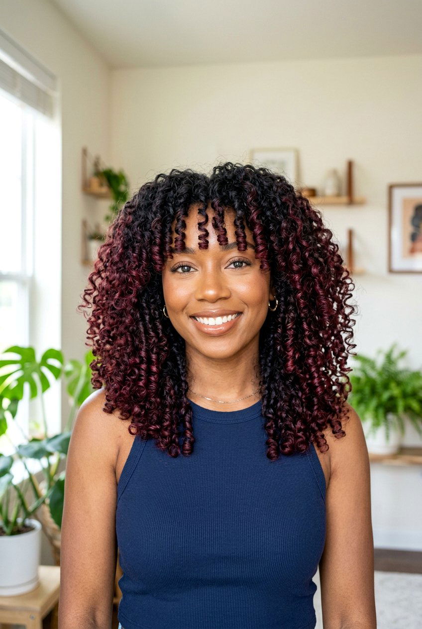 Maroon Balayage On Dark Curly Hair - 20 maroon balayage on dark hair - 20 maroon balayage on dark hair