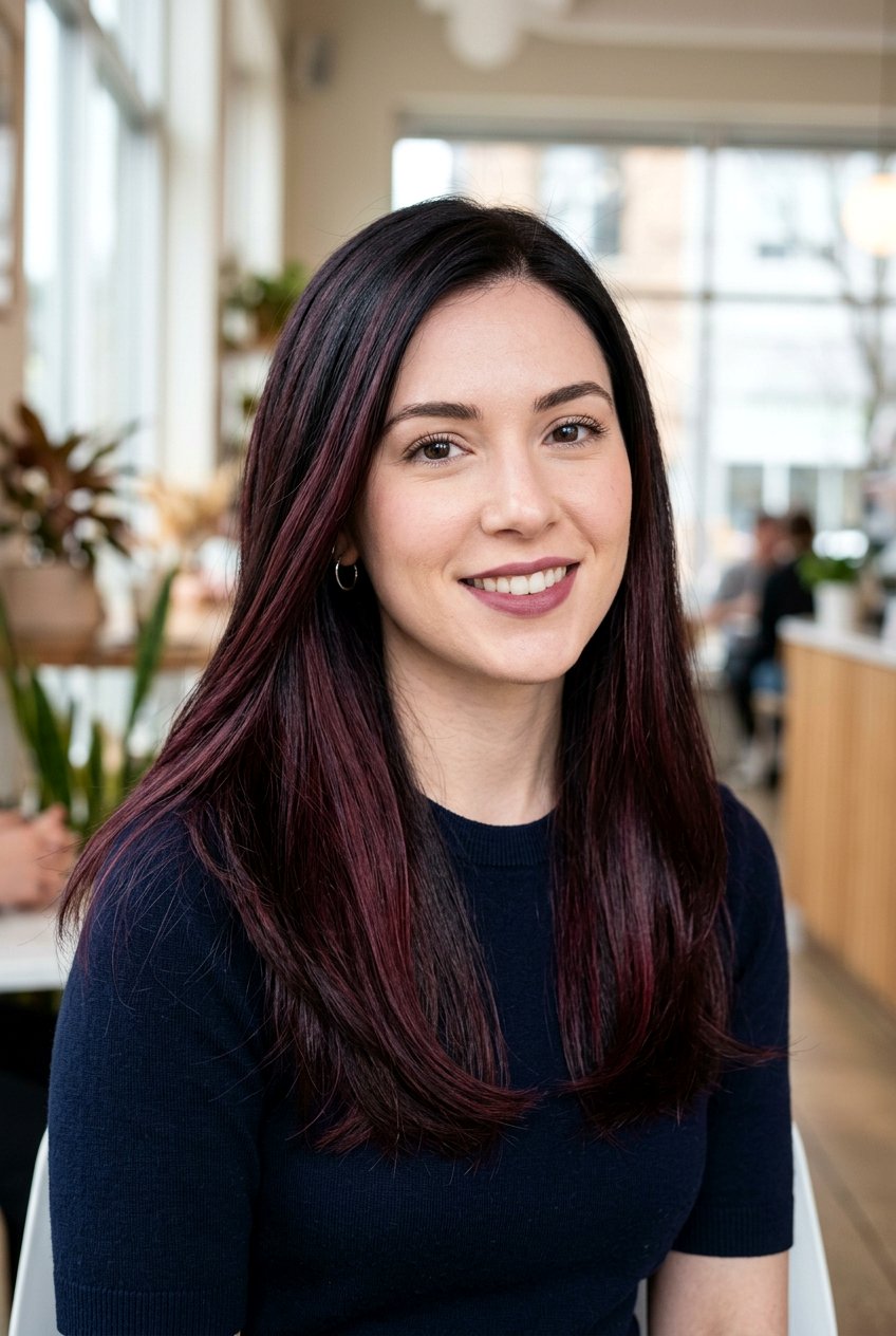 Maroon Balayage On Dark Hair For Cool Skin Tone - 20 maroon balayage on dark hair - 20 maroon balayage on dark hair