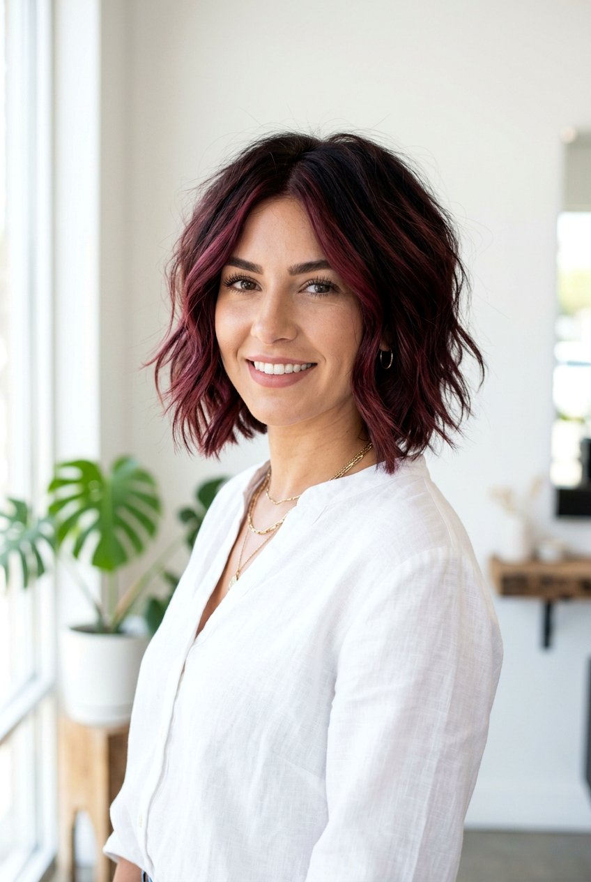 Maroon Balayage On Dark Short Hair - 20 maroon balayage on dark hair - 20 maroon balayage on dark hair