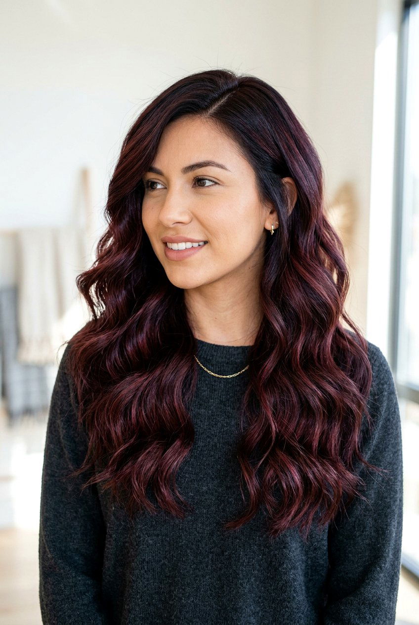 Maroon Burgundy Balayage On Dark Hair - 20 maroon balayage on dark hair - 20 maroon balayage on dark hair