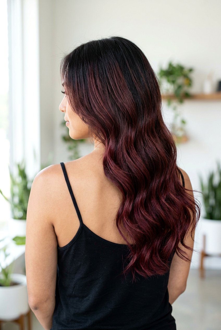 Maroon Ombre Balayage On Dark Hair - 20 maroon balayage on dark hair - 20 maroon balayage on dark hair