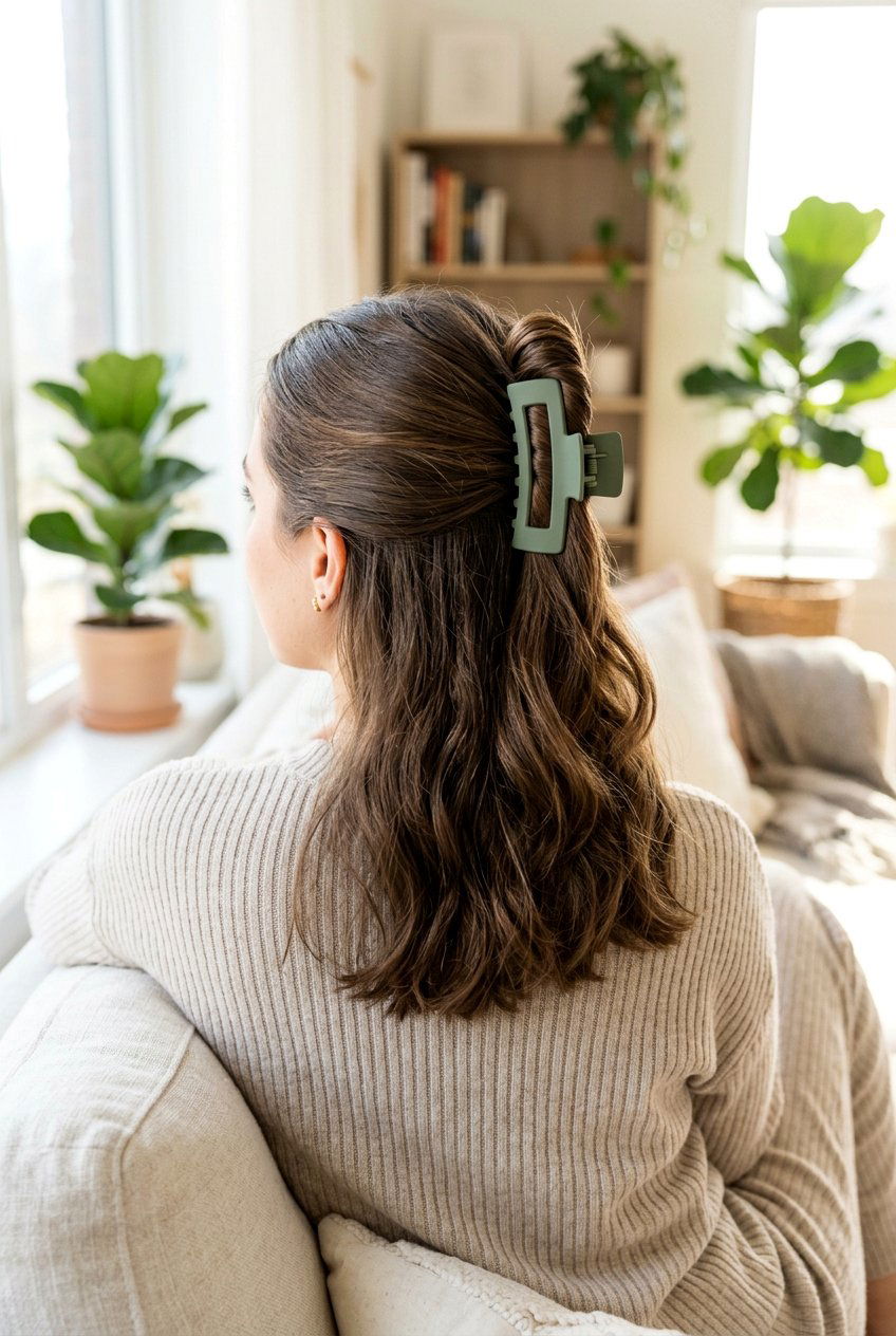 Matte Claw Clip - 20 claw clip hairstyle for moms - 20 claw clip hairstyle for moms