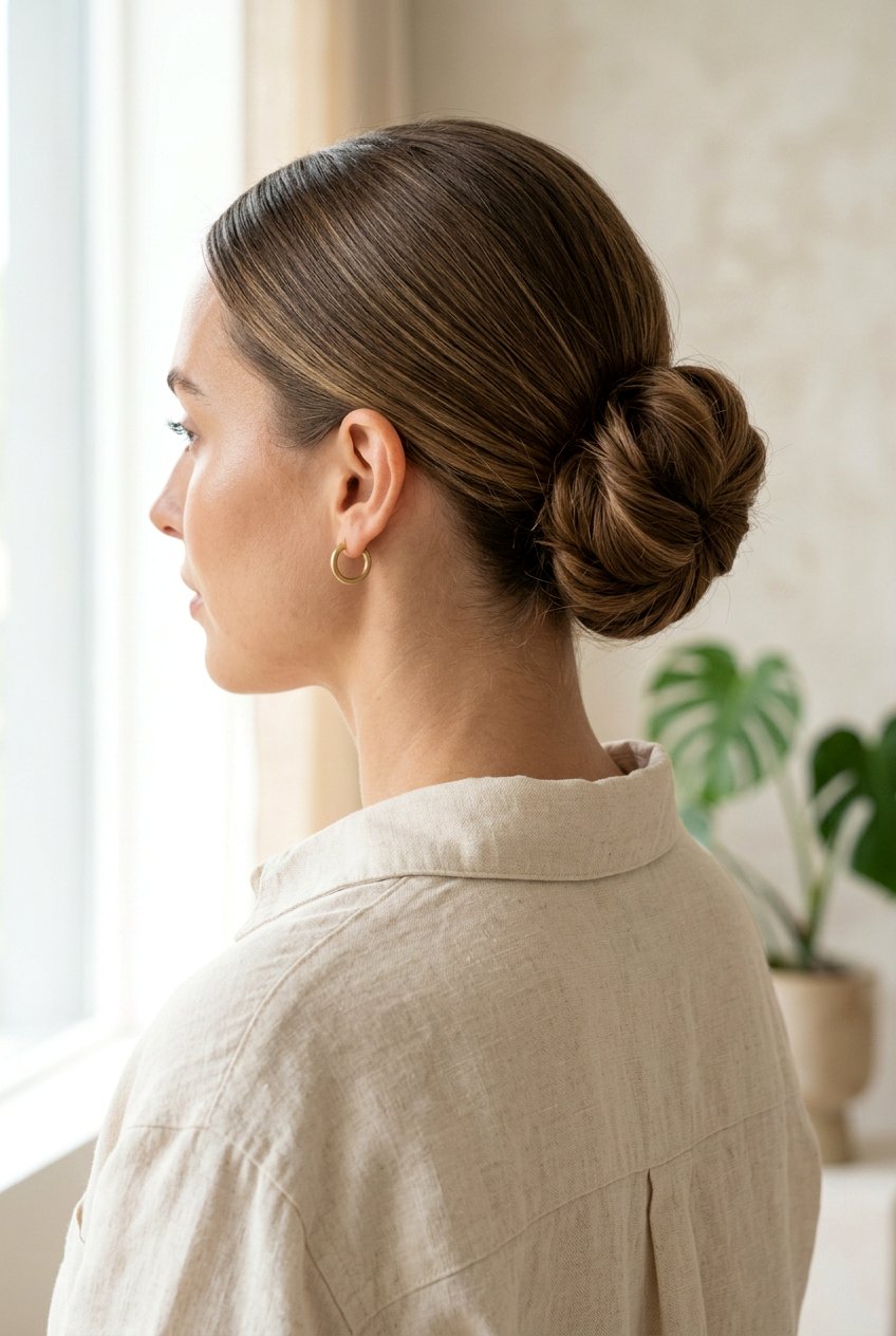 Matte Finish Editorial Bun - 20 editorial slick bun hairstyle - 20 editorial slick bun hairstyle