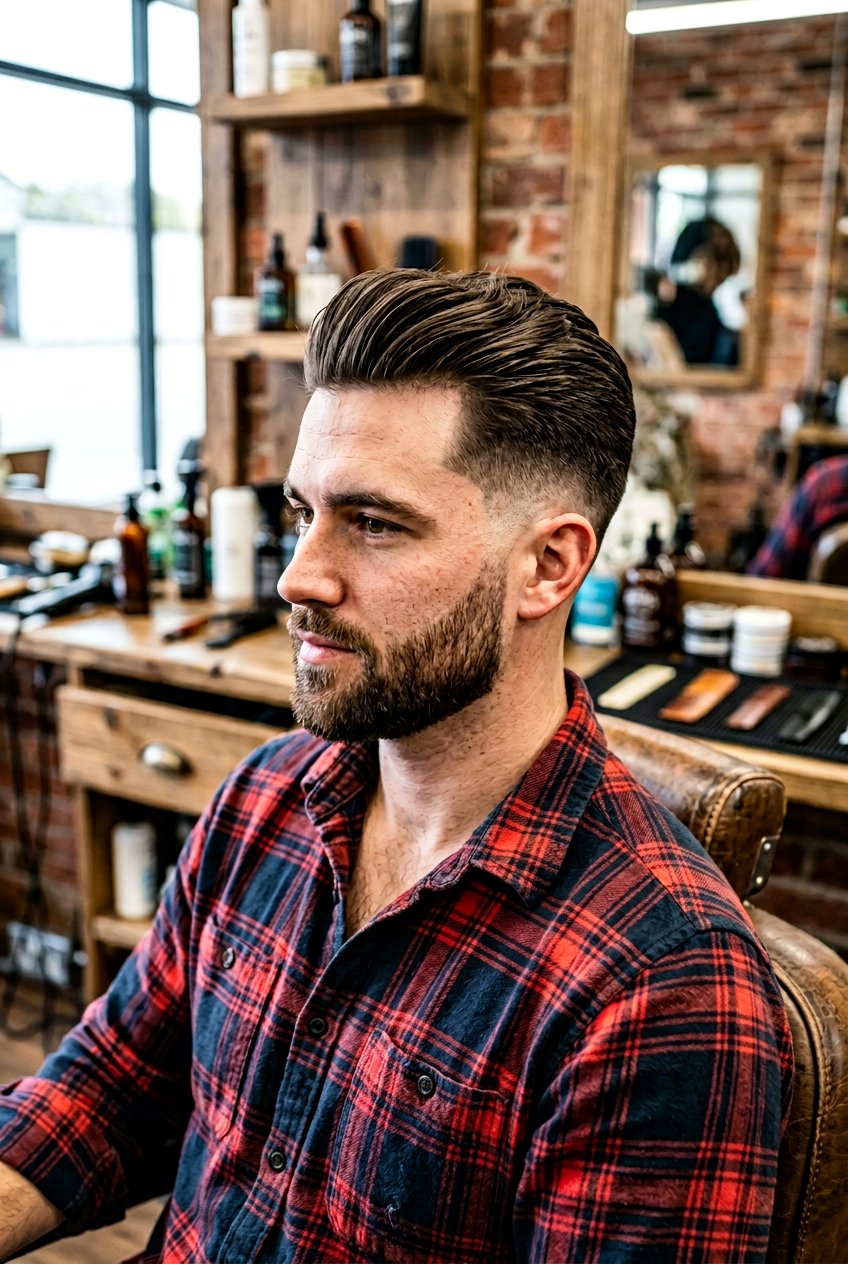 Matte Finish Slick Back Taper Fade Men - 20 slick back taper fade men - 20 slick back taper fade men