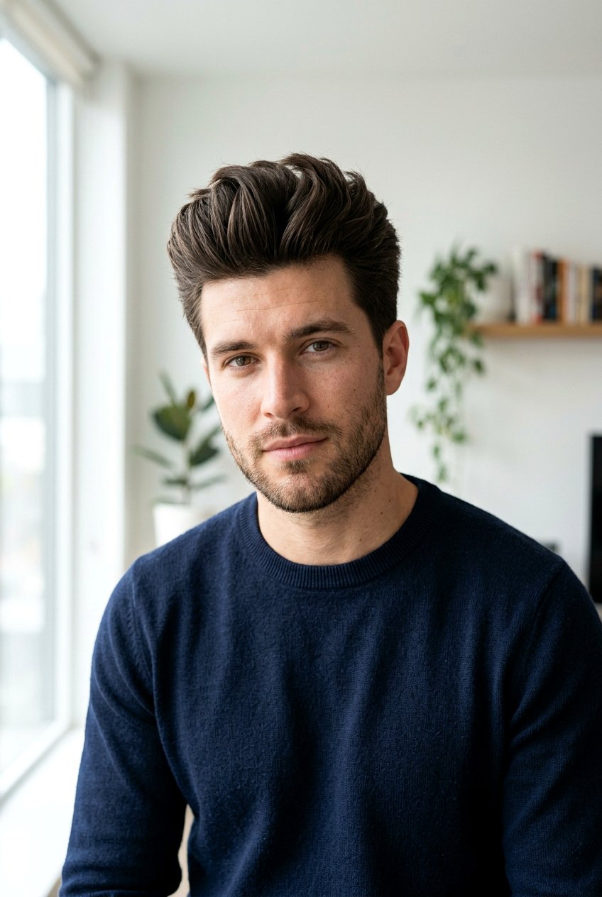 Matte Finish Textured Quiff - 20 textured quiff for thick hair men - 20 textured quiff for thick hair men