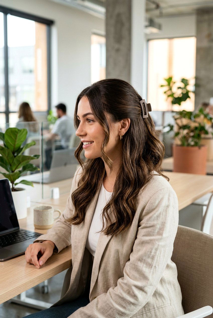 Matte Small Claw Clip - 20 claw clip half up hairstyle - 20 claw clip half up hairstyle