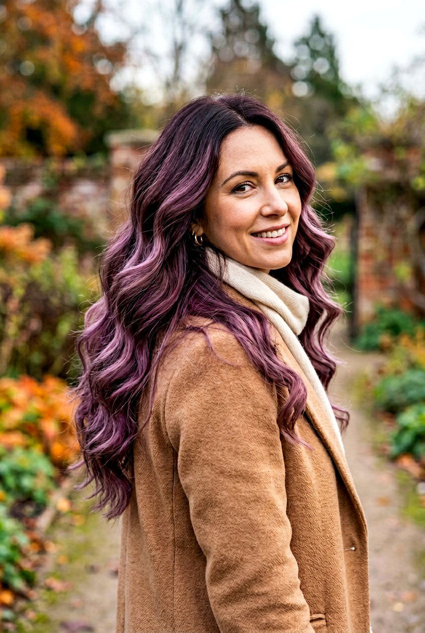 Mauve And Plum Balayage On Brunette Hair - 20 mauve balayage on brunette hair - 20 mauve balayage on brunette hair