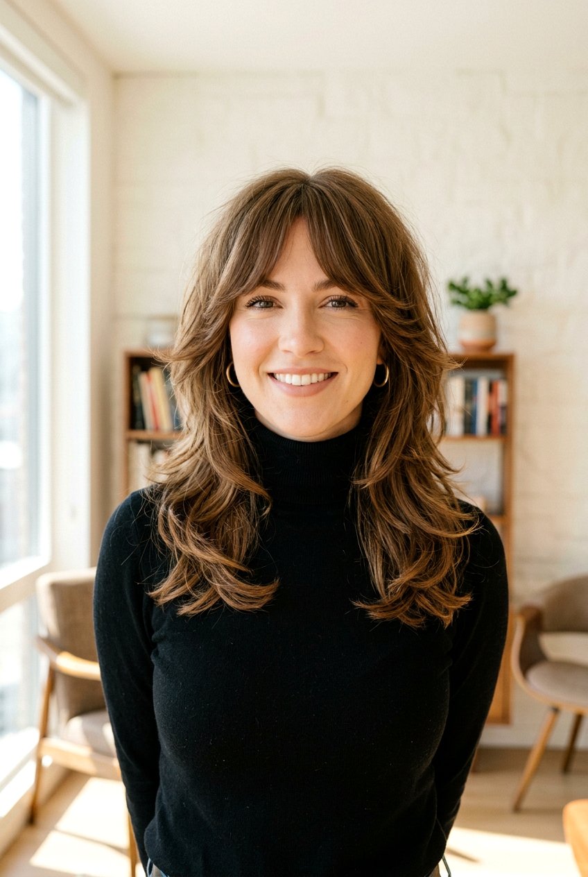 Medium 70s Shag With Curtain Fringe - 20 70s shag with curtain fringe - 20 70s shag with curtain fringe