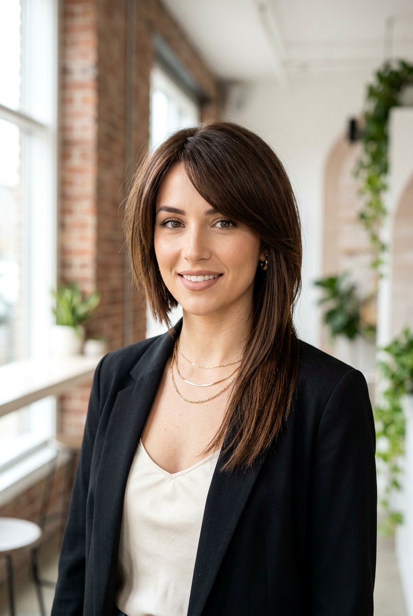 Medium Asymmetrical Haircut With Side Fringe - 20 medium haircut with side fringe - 20 medium haircut with side fringe