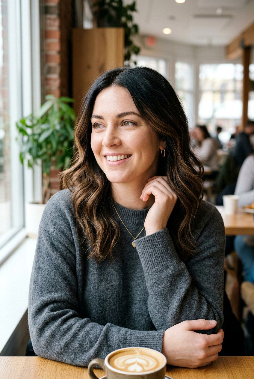 Medium Black Layers With Soft Chestnut Brown Highlights - 20 black hair with soft brown highlights - 20 black hair with soft brown highlights