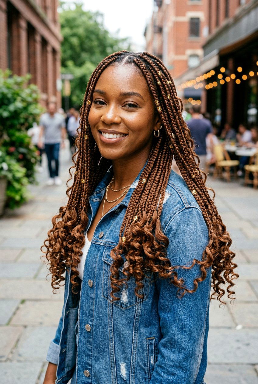 Medium Bohemian Knotless Braids With Beads - 20 bohemian knotless braids with beads - 20 bohemian knotless braids with beads