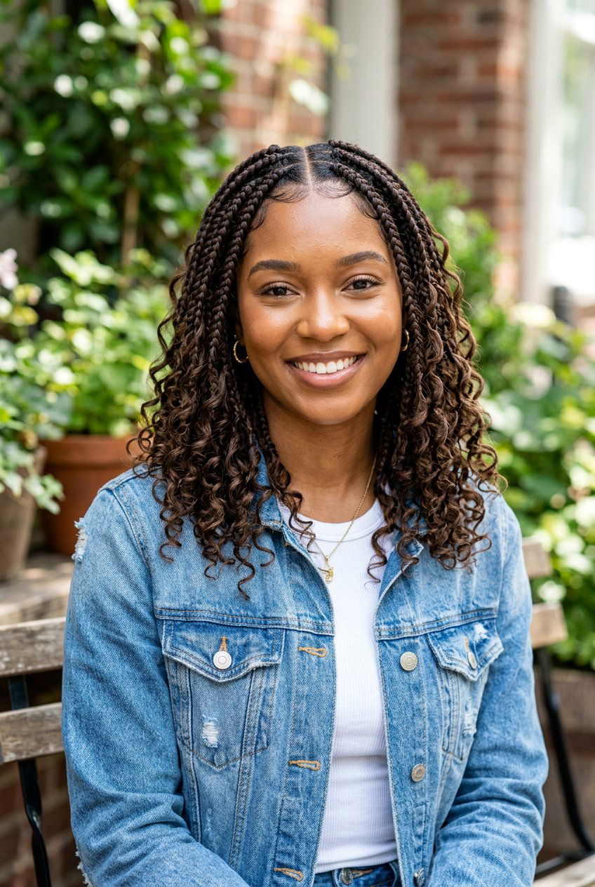 Medium Boho Knotless Braids - 20 boho knotless braids hairstyle - 20 boho knotless braids hairstyle