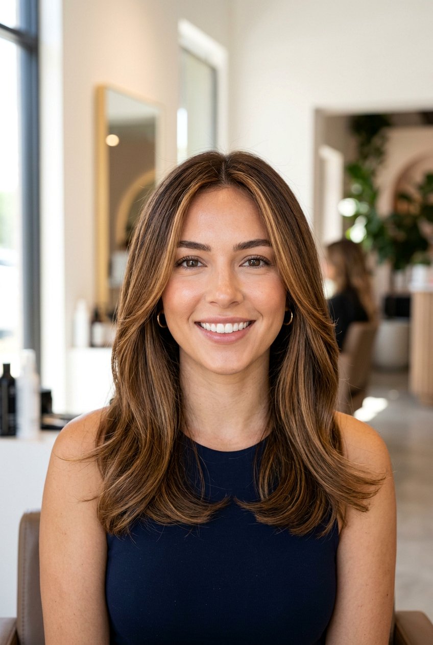 Medium Brunette With Caramel Highlights - 20 caramel face framing highlights on brunette hair - 20 caramel face framing highlights on brunette hair