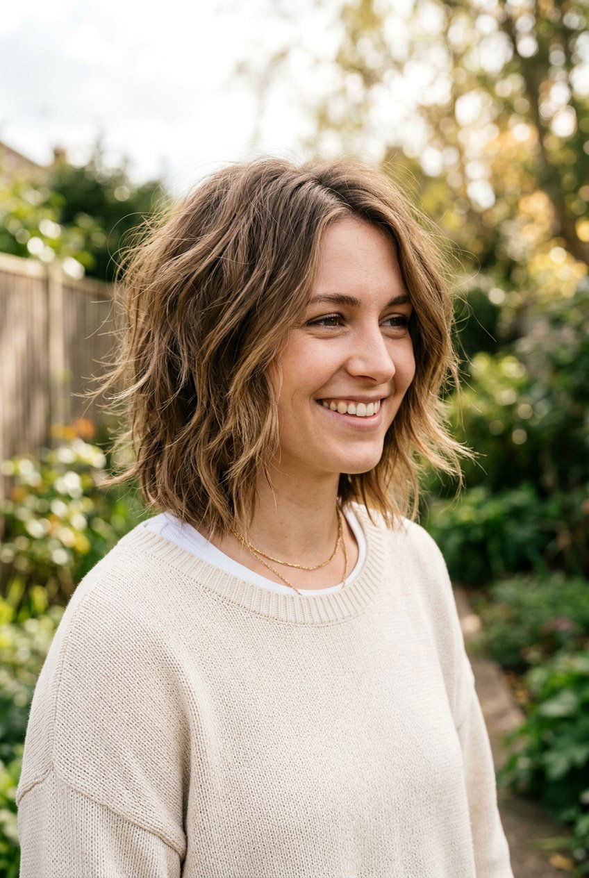 Medium Choppy Layers With Tousled Finish - 20 medium haircut with choppy layers - 20 medium haircut with choppy layers