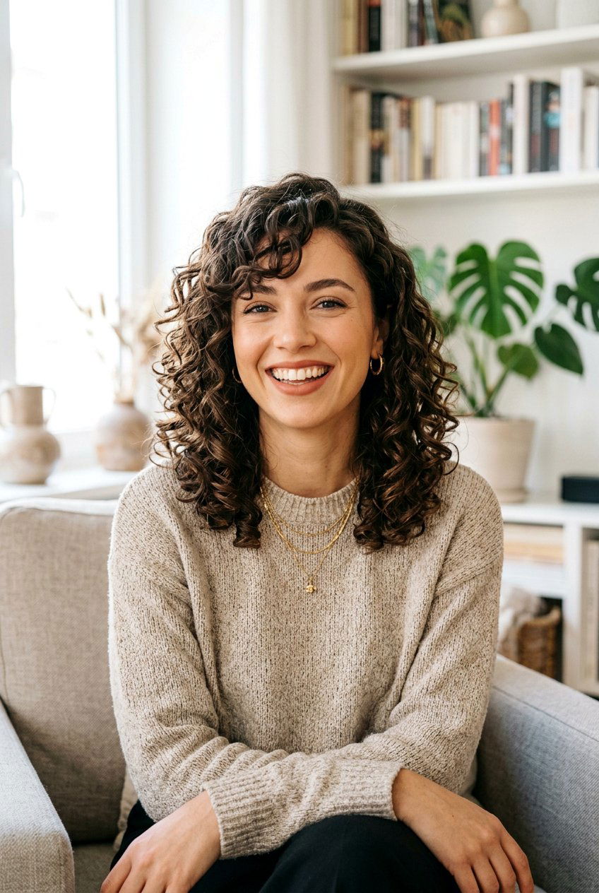 Medium Curly Haircut With Side Fringe - 20 medium haircut with side fringe - 20 medium haircut with side fringe