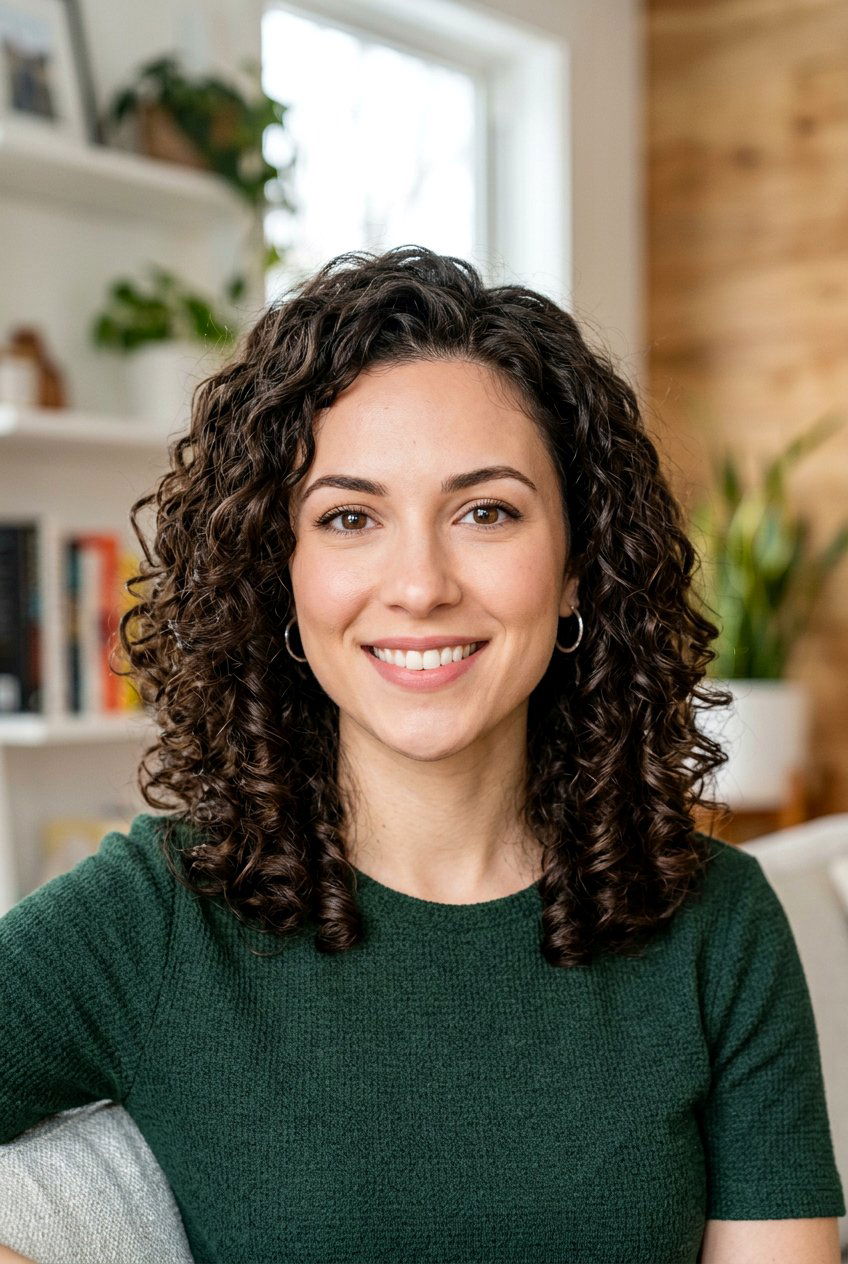 Medium Curly Haircut with Volume at the Jawline for Heart Shaped Face - 20 medium haircut for heart shaped face women - 20 medium haircut for heart shaped face women