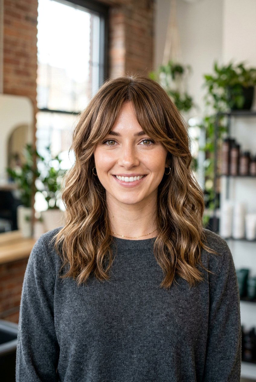 Medium Cut With Curtain Bangs - 20 medium haircuts for thick hair - 20 medium haircuts for thick hair