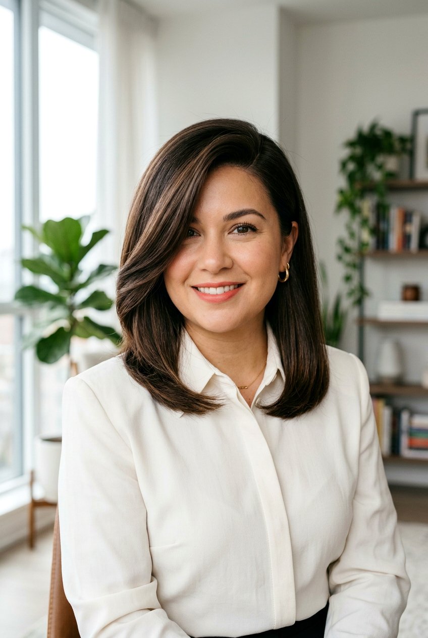 20 Flattering Medium Haircut Styles For Round Face Women