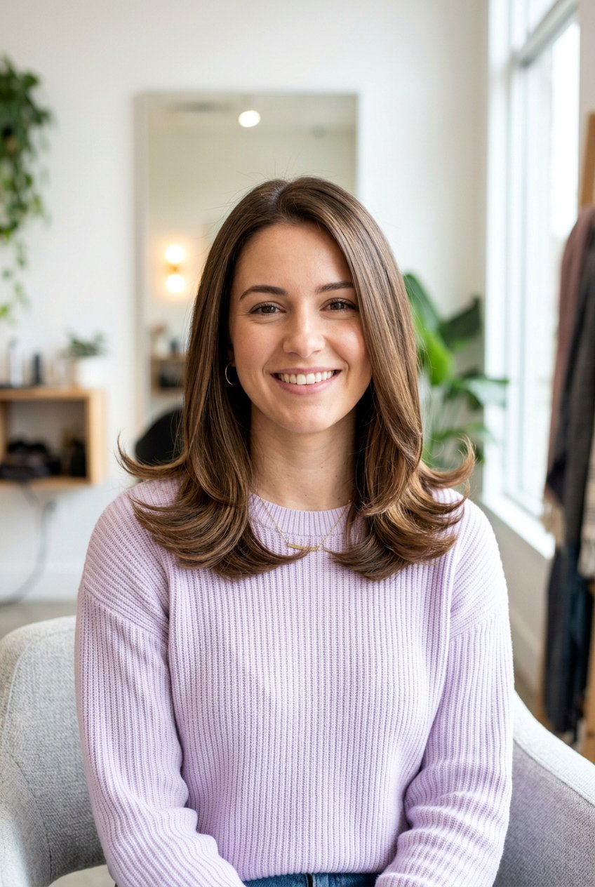 Medium Cut With Flipped Ends - 20 medium haircut for square face women - 20 medium haircut for square face women