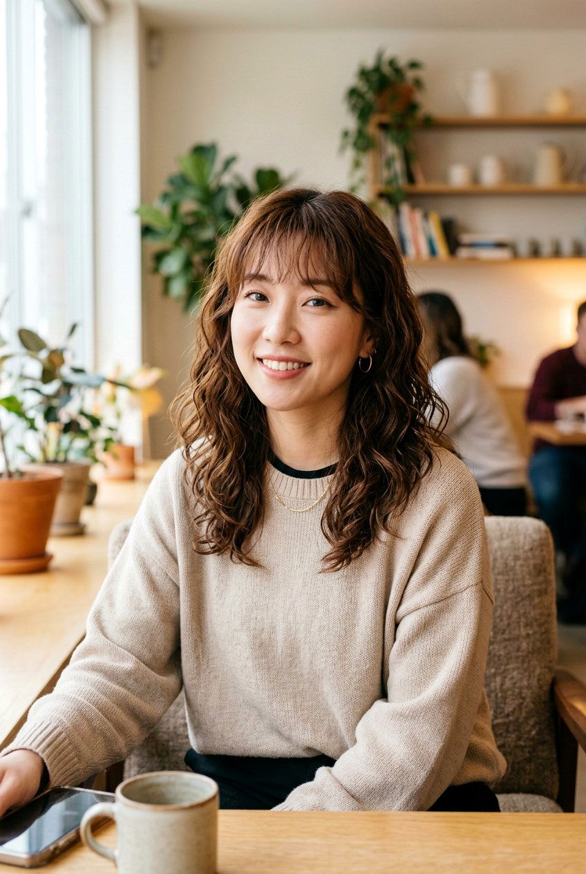 Medium Digital Perm With Layered Bangs - 20 digital perm for medium length hair - 20 digital perm for medium length hair