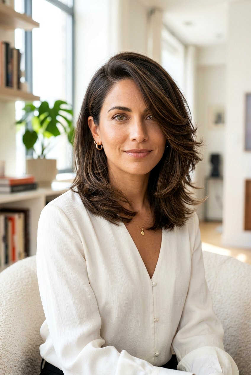 Medium Feather Cut With Side Part - 20 feather cut for medium hair - 20 feather cut for medium hair