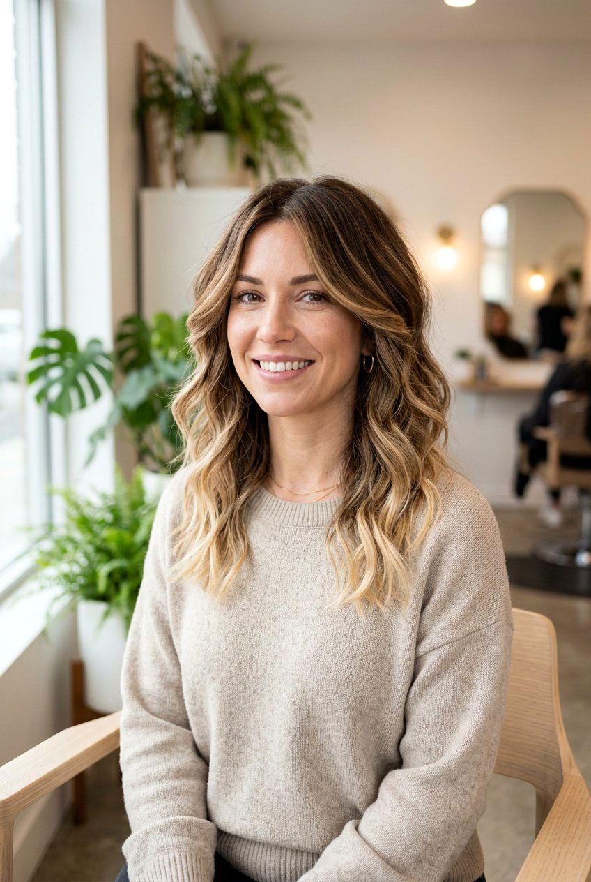 Medium Feathered Cut With Balayage Highlights - 20 medium haircut with feathered layers - 20 medium haircut with feathered layers