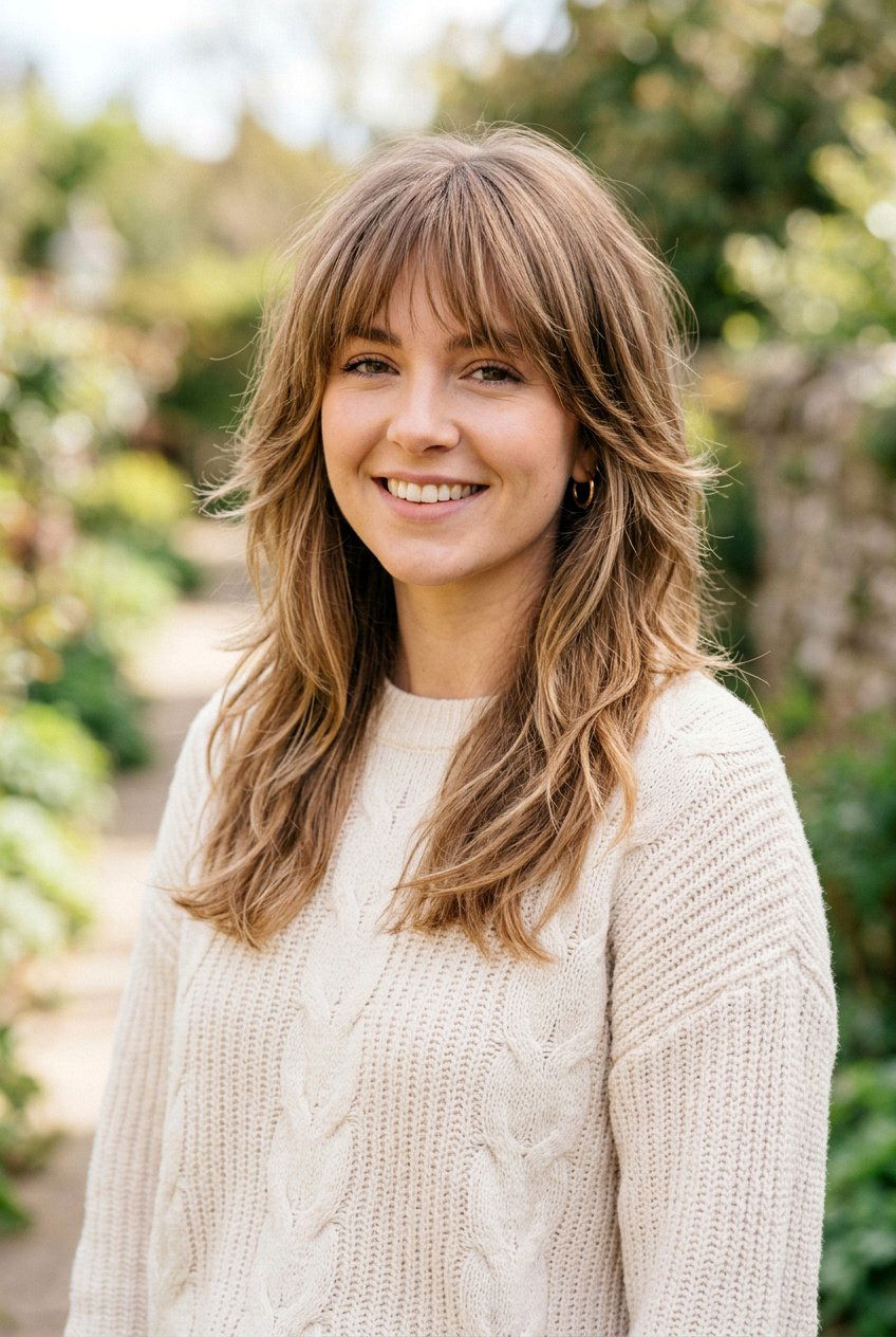 Medium Feathered Cut With Layers And Bangs - 20 medium haircut with feathered layers - 20 medium haircut with feathered layers