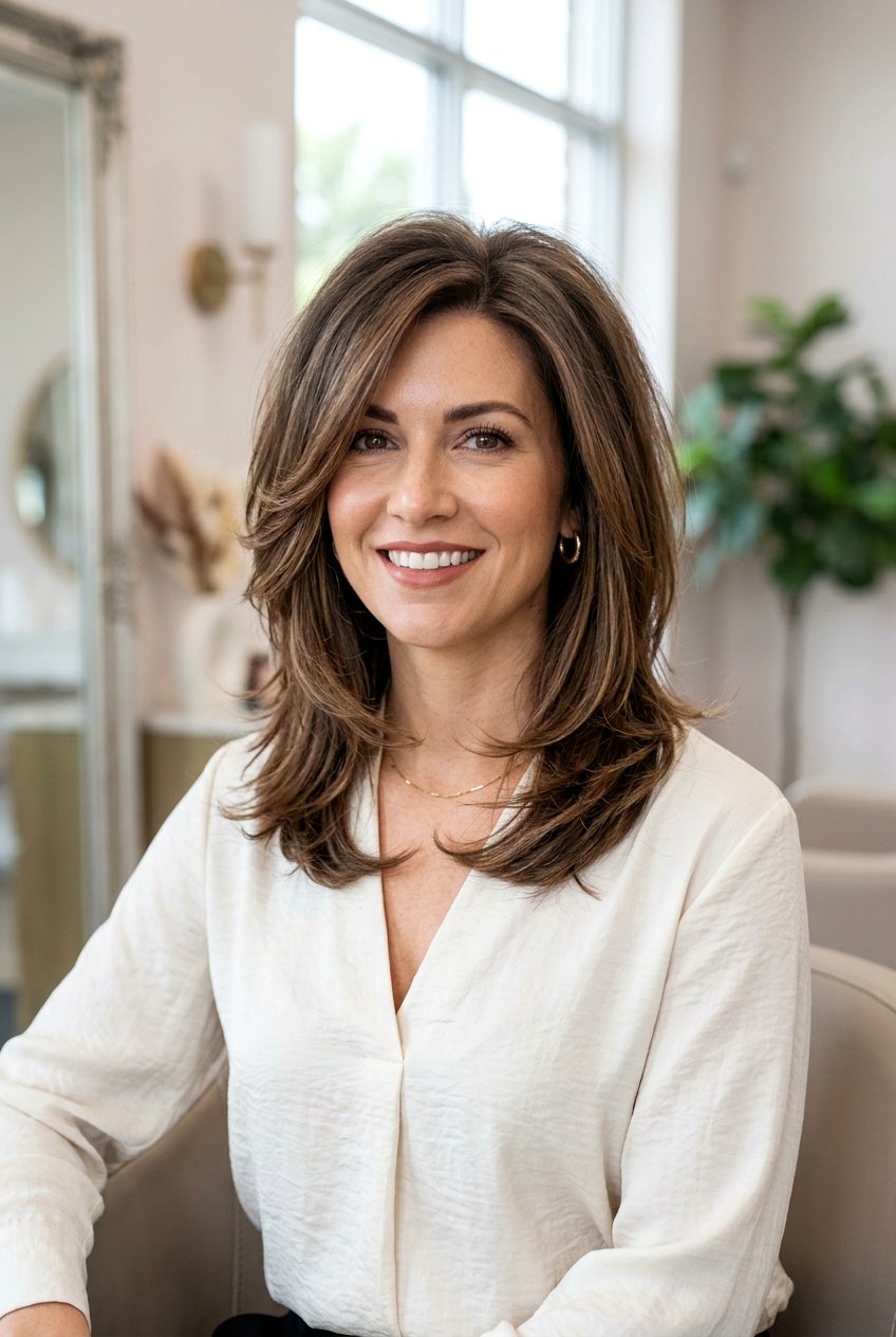 Medium Feathered Cut With Volume At Crown - 20 medium haircut with feathered layers - 20 medium haircut with feathered layers