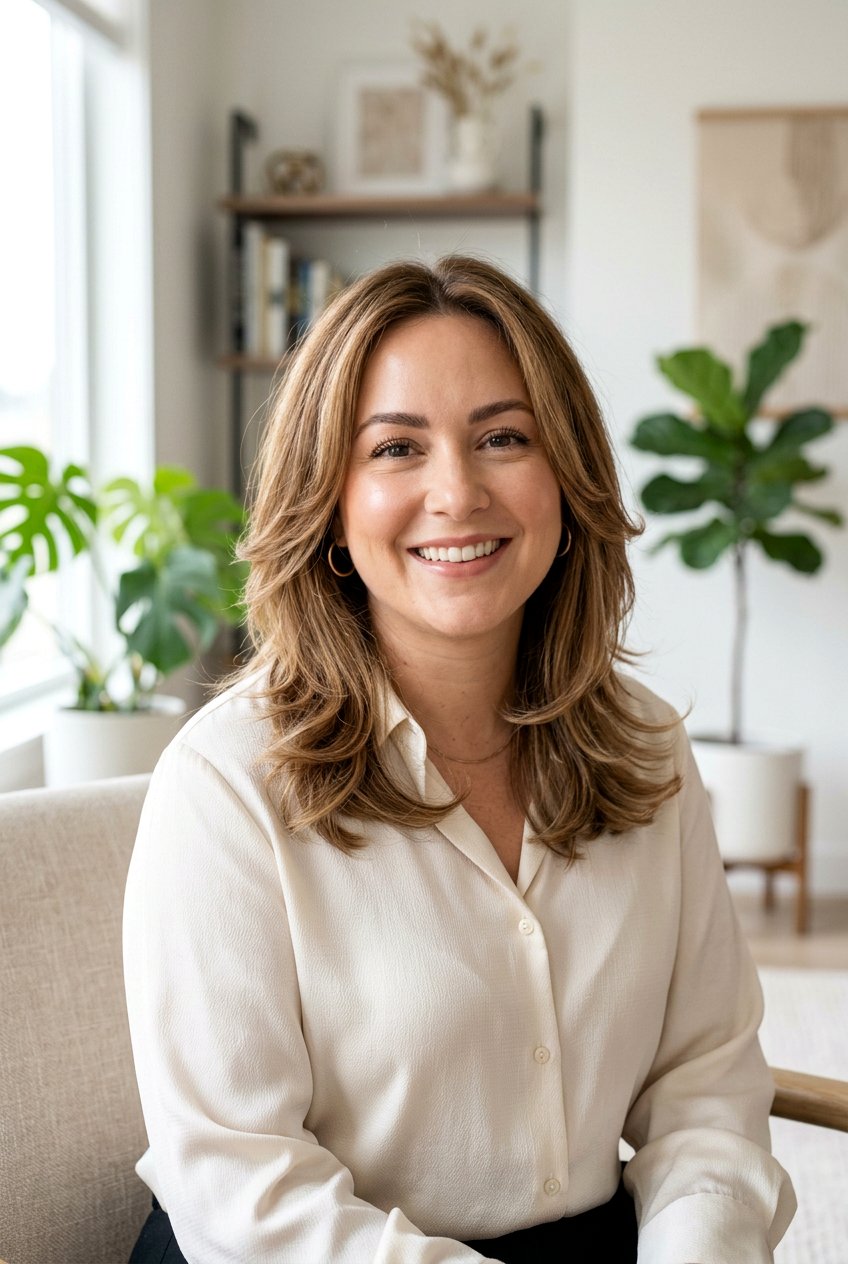 Medium Feathered Layers For Round Face - 20 medium haircut for round face women - 20 medium haircut for round face women