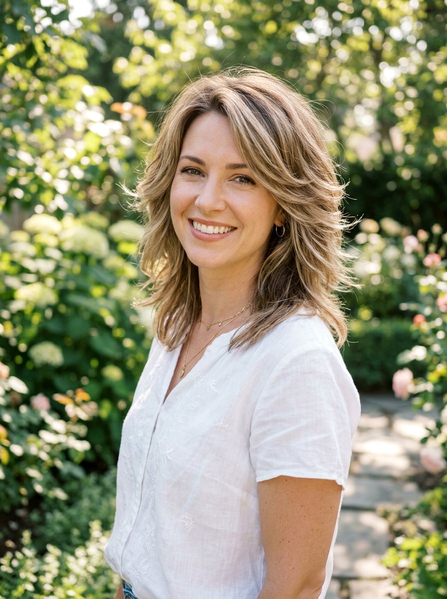 Medium Feathered Shag - 20 older women shag haircut ideas - 20 older women shag haircut ideas