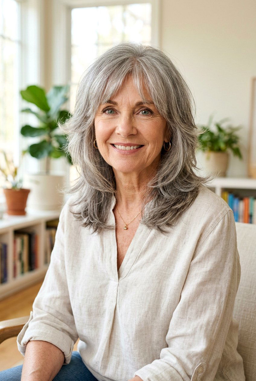 Medium Feathered Shag - 20 feathered shag for mature women - 20 feathered shag for mature women