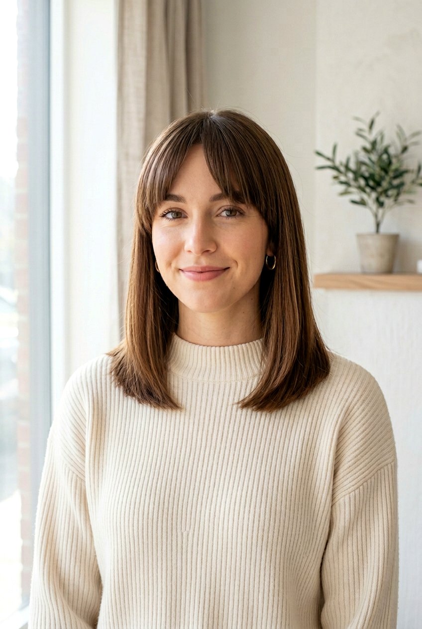 Medium Hair With Blunt Curtain Bangs - 20 medium hair with curtain bangs - 20 medium hair with curtain bangs