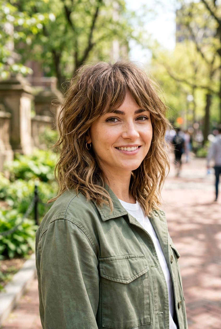 Medium Hair With Choppy Side Fringe - 20 side swept fringe for medium hair - 20 side swept fringe for medium hair