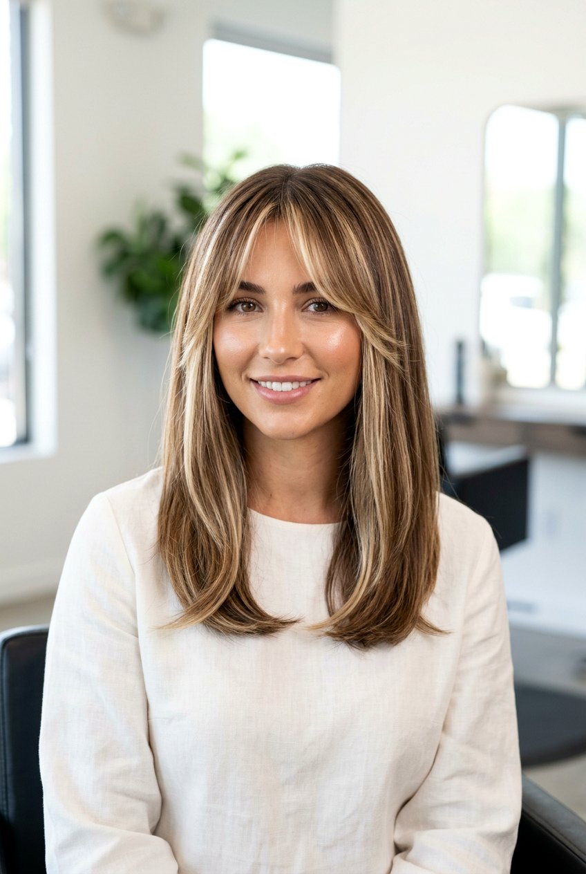 Medium Hair With Curtain Bangs And Highlights - 20 medium hair with curtain bangs - 20 medium hair with curtain bangs