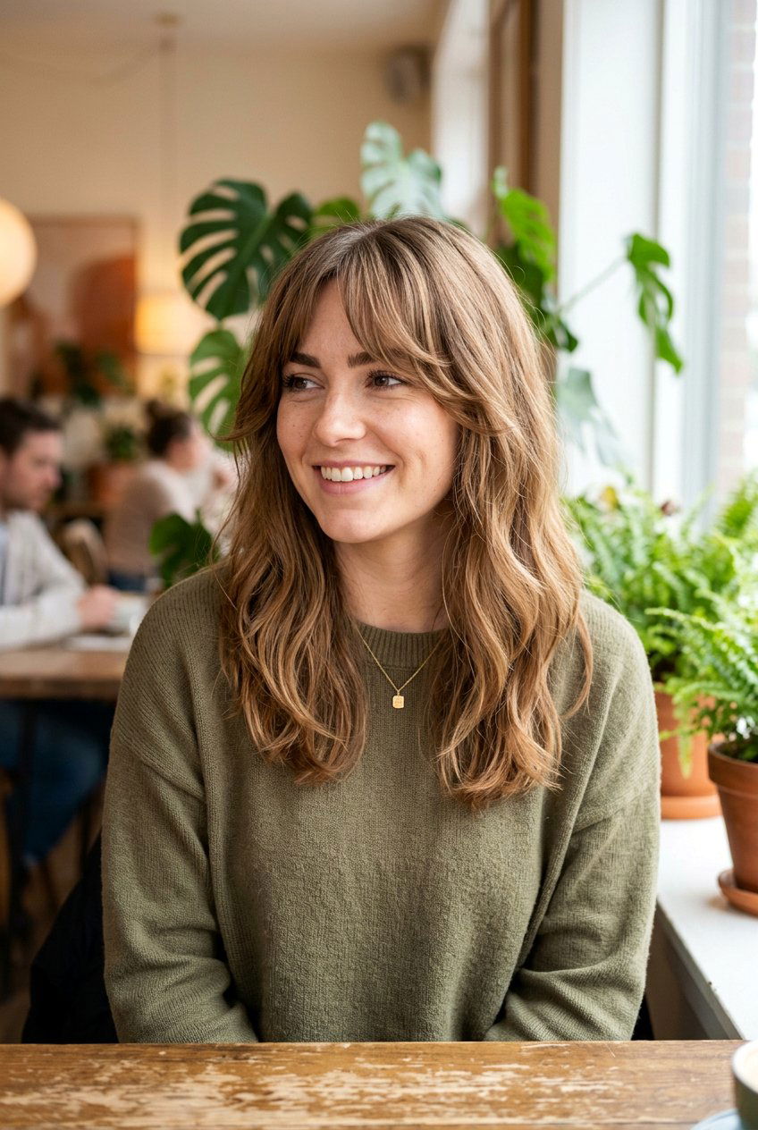 Medium Hair With Curtain Bangs And Low Maintenance Cut - 20 medium hair with curtain bangs - 20 medium hair with curtain bangs