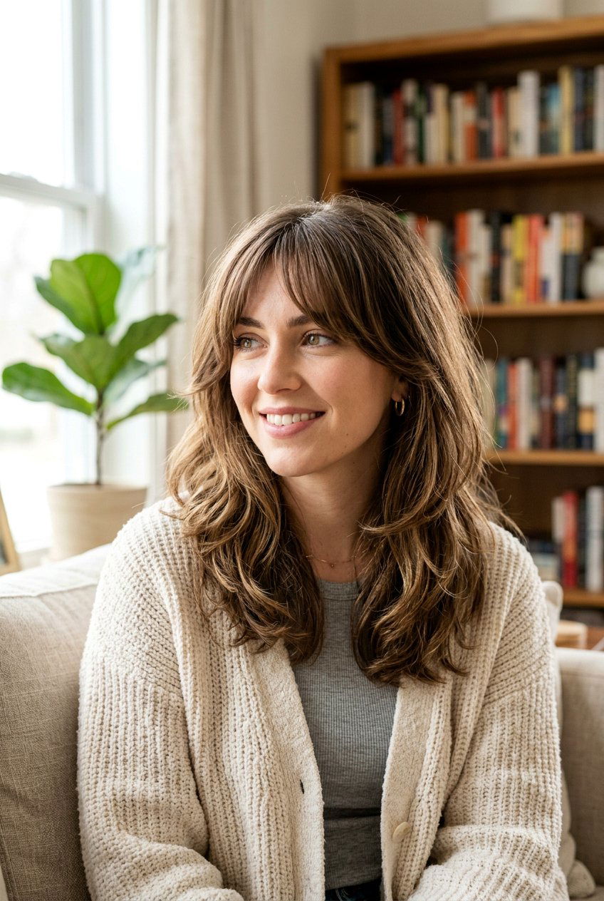 Medium Hair With Long Curtain Bangs - 20 medium haircut with curtain fringe - 20 medium haircut with curtain fringe